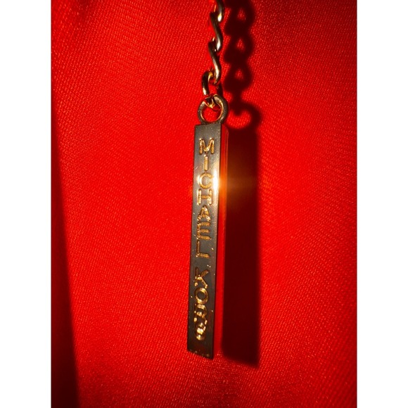 Michael Kors Coral Dress Gold Chain Lace Up Detail Roll Tab Sleeve - Picture 7 of 9